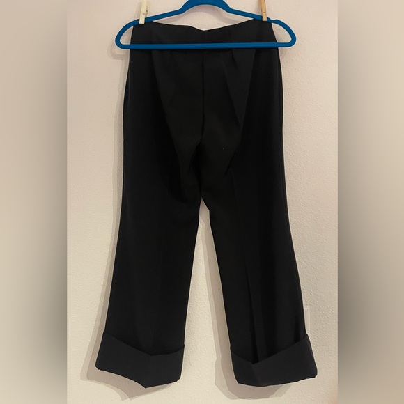 SPECCHIO made in Italy black wide leg cuff crop pants M - Picture 8 of 8